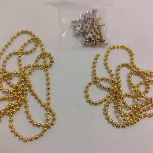 Ball Chain 600mm X 2 - 2.4mm dia with 6 fittings
