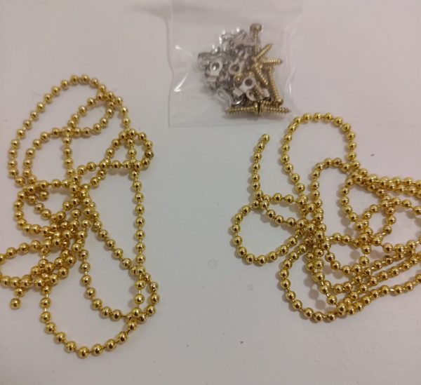 Ball Chain 600mm X 2 - 2.4mm dia with 6 fittings