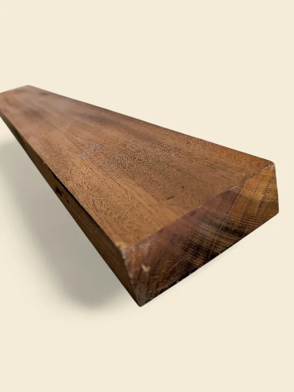 Mahogany guitar neck blank, alternate view, on linen backdrop
