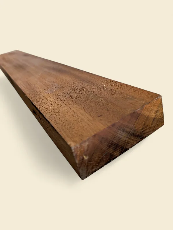 Mahogany guitar neck blank, third view, on linen backdrop