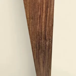 Burmese Padauk dressed board on linen backdrop