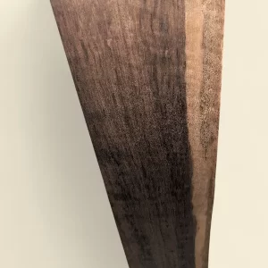 Brazilian Walnut Imbuia sawn timber board on linen backdrop