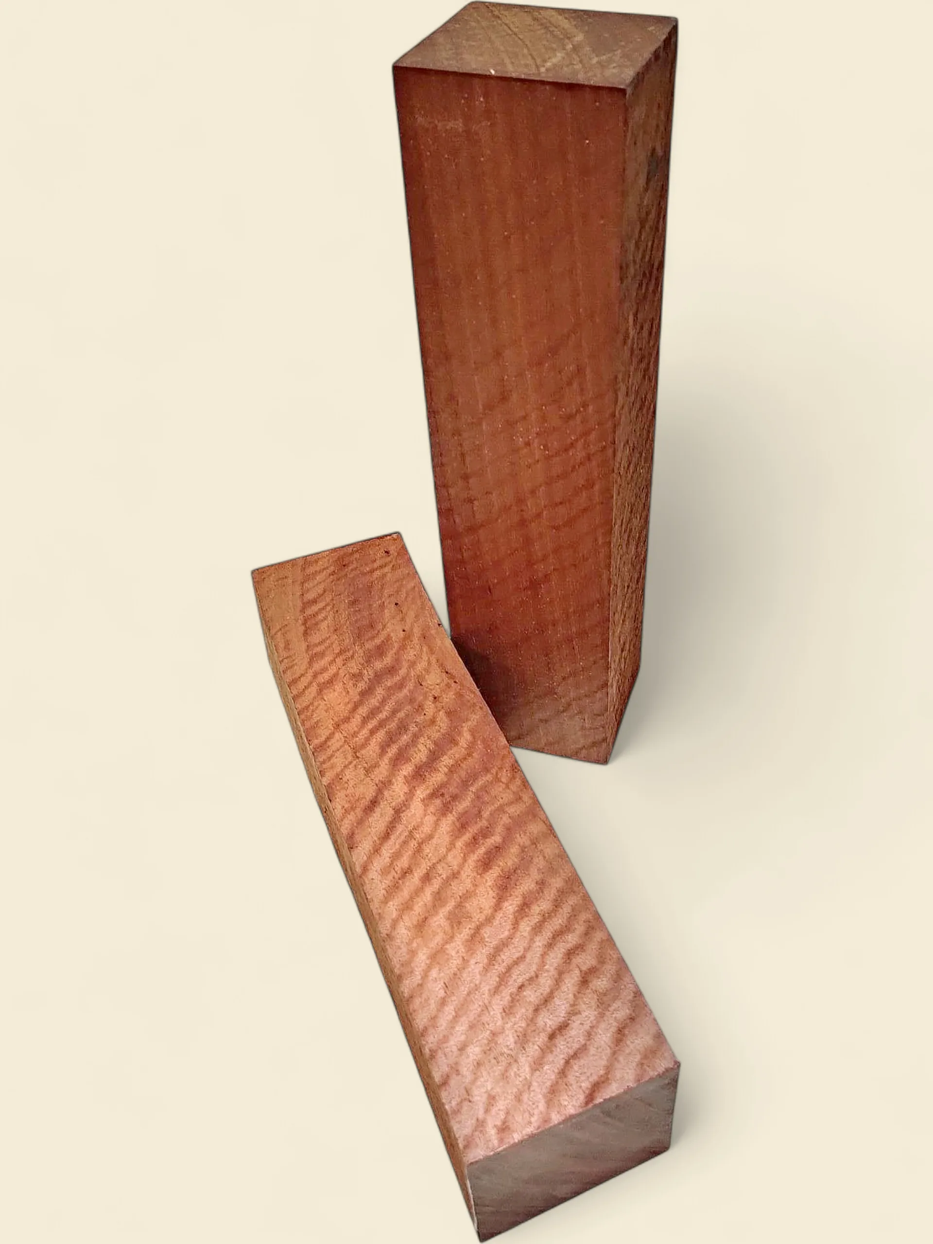 Figured Red Gum Spindle Blanks 70–90mm square × 300mm long
