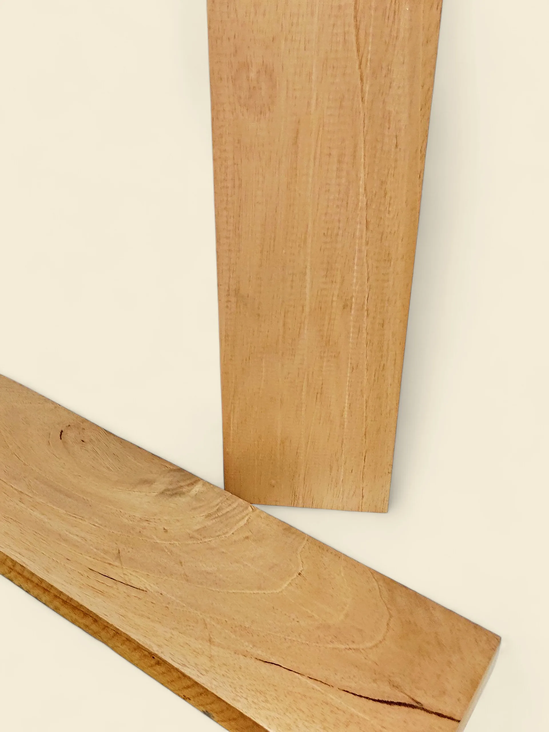 Spanish Cedar rough sawn boards on linen background