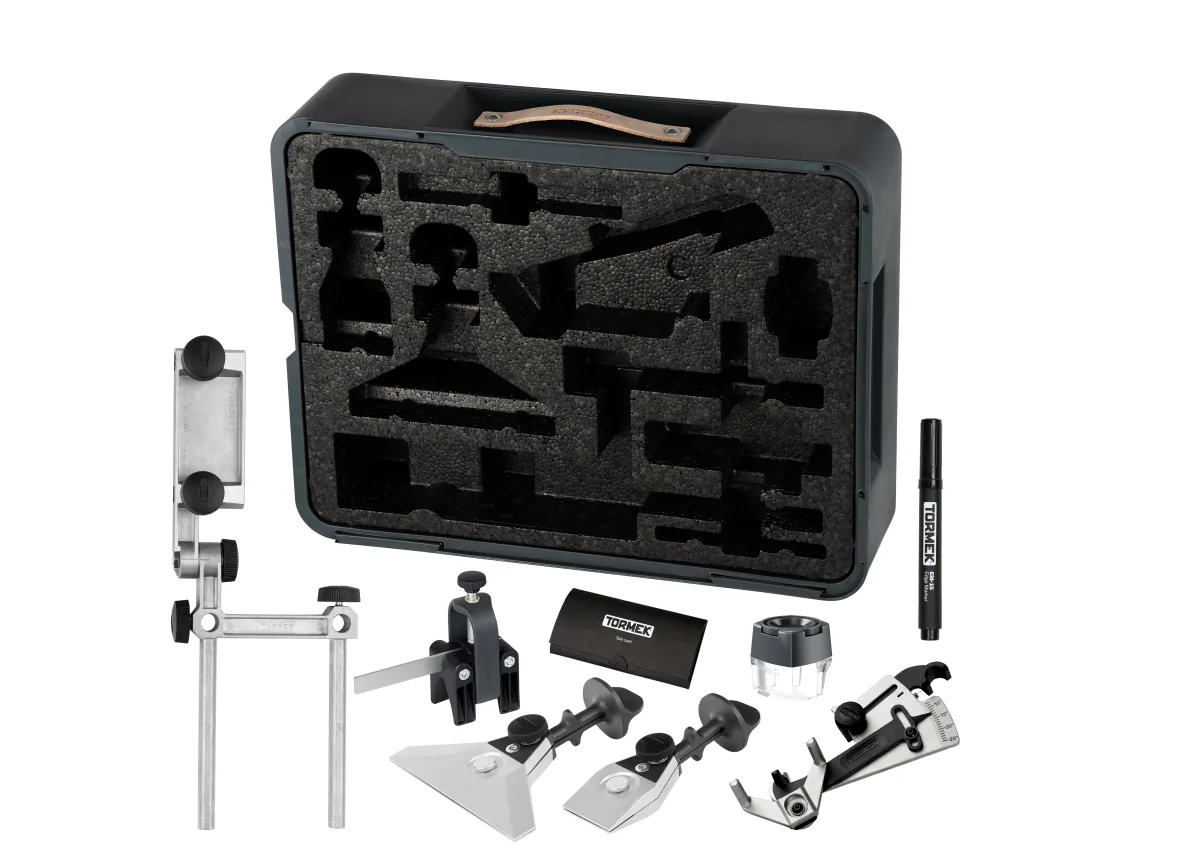 Tormek KSK-106 Knife Sharpening Kit full contents laid out