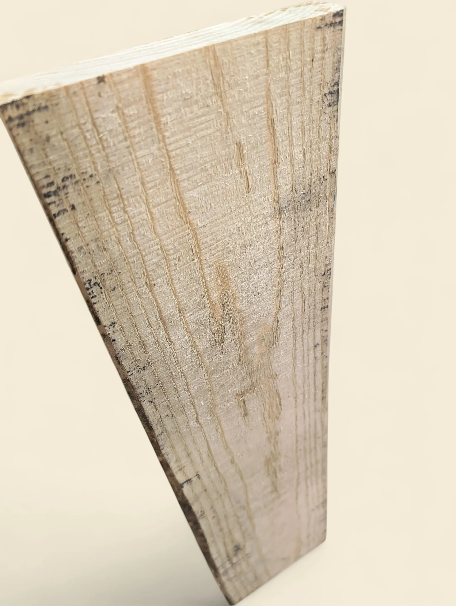 American Ash board as supplied rough-sawn, on linen background