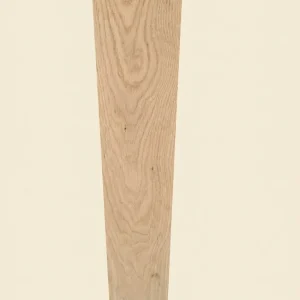 American Oak rough sawn board on linen background — straight grain face