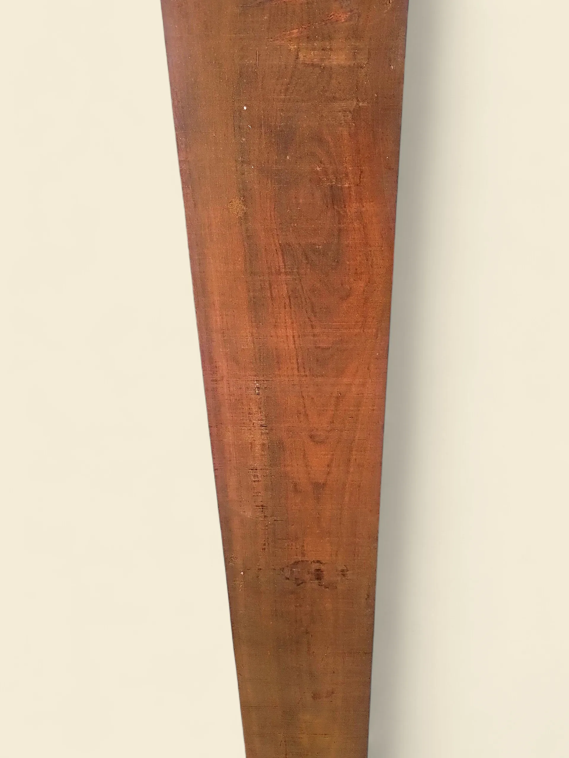 Brazilian Bloodwood rough-sawn board, relit on linen background
