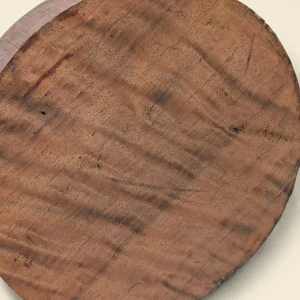 Figured Red Gum bowl blank, 190mm diameter on linen backdrop - Trend Timbers Trend Reserve