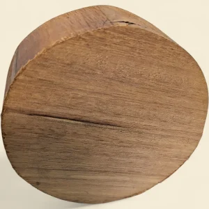 Queensland Maple bowl blank, 110mm diameter on linen backdrop - Trend Timbers Trend Reserve