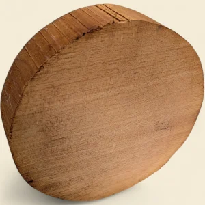 Queensland Maple bowl blank, 180mm diameter on linen backdrop - Trend Timbers Trend Reserve