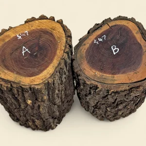 Red Lancewood turning log, natural round with bark, Trend Timbers Reserve Selection