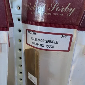Robert Sorby Excelsior spindle roughing gouge 3/4 inch TiN coated, handled