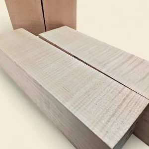 Curly Rock Maple Spindle Blank 75mm square × 300mm long