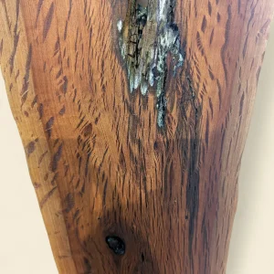 Buloke dressed live edge slab D, 240 x 22 x 1500mm - face detail showing grain and ray fleck - Trend Timbers