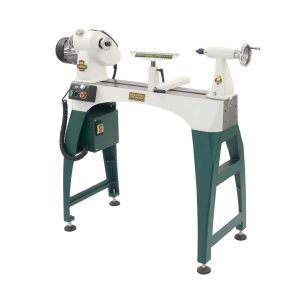 Record Power Coronet Envoy heavy-duty cast iron variable speed lathe on its cast iron stand