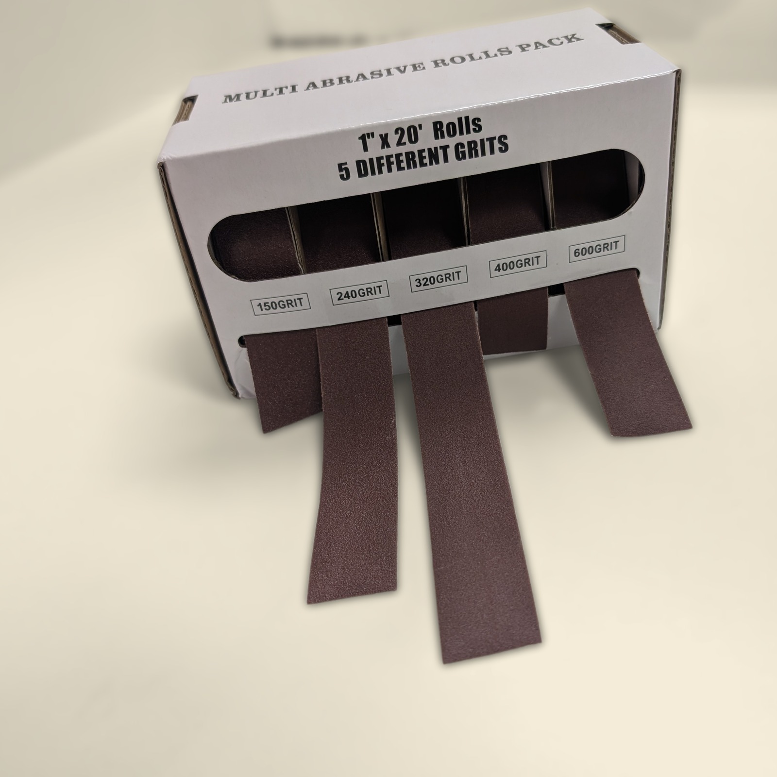 Grit labels 150, 240, 320, 400 and 600 above each abrasive strip