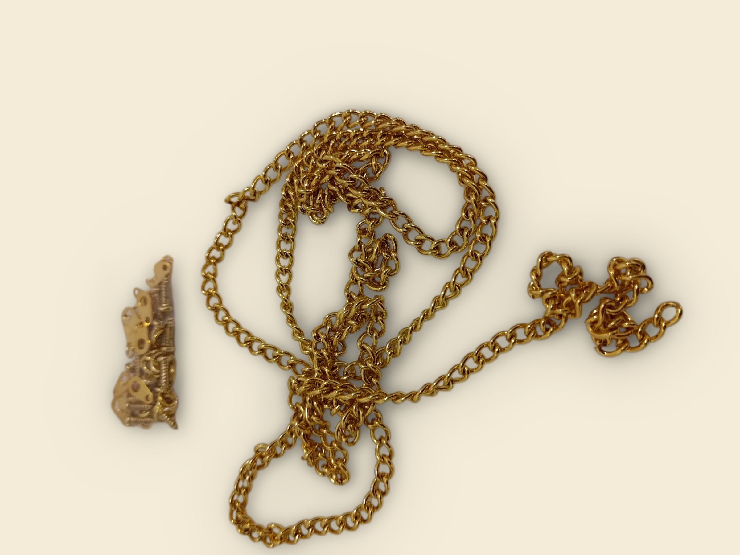 Brass-Plated Box Chain – 1 m Decorative Hardware