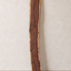 Gidgee live edge slab 00141, front, standing against a wall