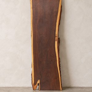 Gidgee live edge slab 00144, front, standing against a wall