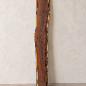 Gidgee live edge slab 00148, front, standing against a wall
